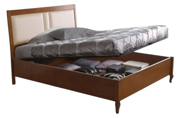 Letto matrimoniale contenitore legno noce bassano 175x210x125