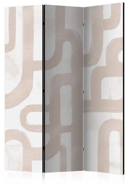 Paravento Percorso dell'astrazione - composizione semplice in beige