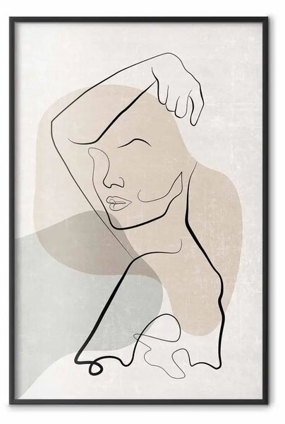 Poster: Mattino romantico - astrazione calda in stile lineart