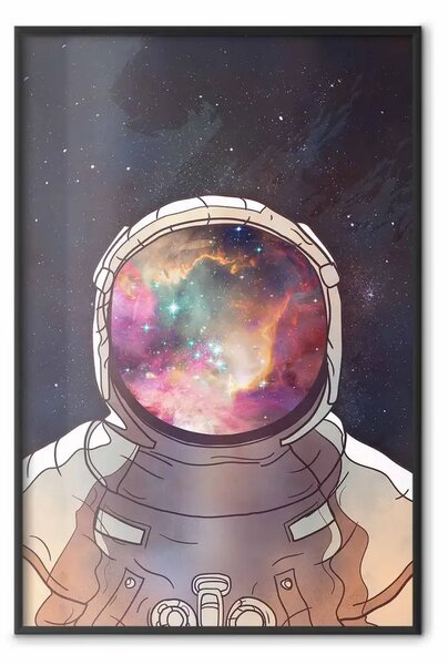 Poster: Esploratore stellare - astrazione colorata con astronauta e spazio