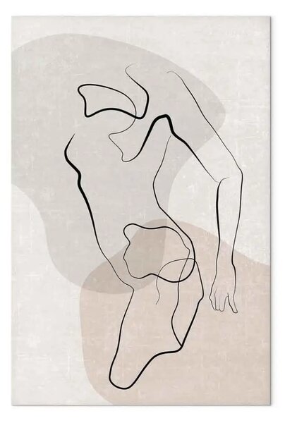 Quadro Desideri sognati - un'illustrazione minimalista di una silhouette femminile in stile lineart, decorazione d'interni ideale nello stile scandinavo