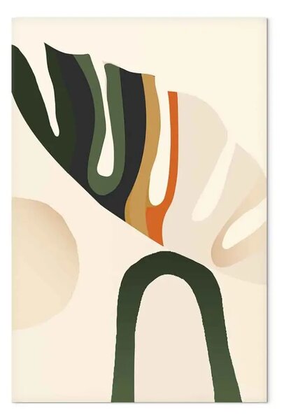 Quadro contemporaneo Il mio sogno verticale - pianta astratta con motivo boho