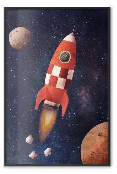 Poster: Verso l'ignoto - macchina rossa nello spazio stellato