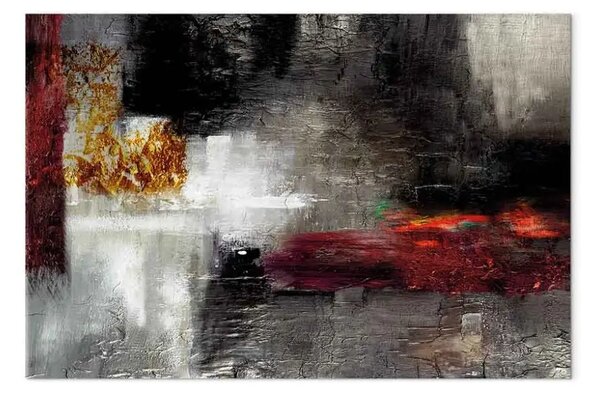 Quadro su tela Inizio di gennaio verticale - astrazione artistica grigia