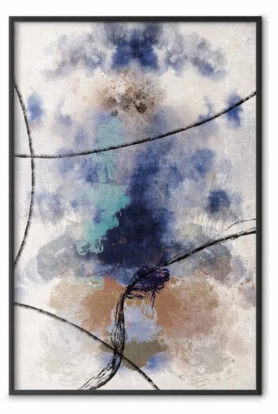Poster: Tessitura del pensiero - pattern artistico e astratto di fumo colorato