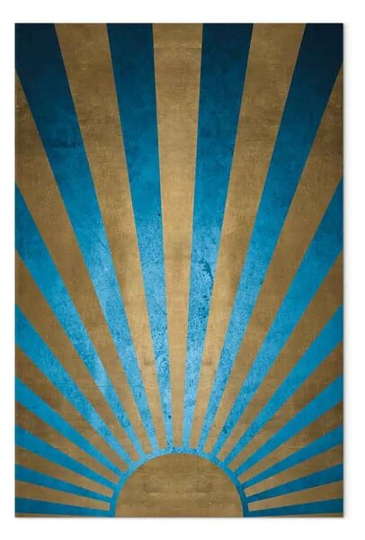 Quadro su tela Oltre l'orizzonte verticale - sole astratto con figure