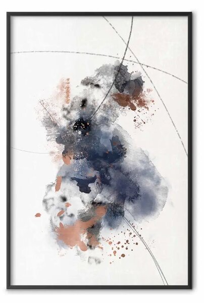 Poster: Continuità dell'esistenza - pattern artistico di fumo nero su chiaro