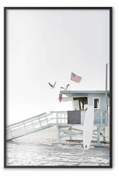 Poster: Santa Monica - casetta americana sulla spiaggia