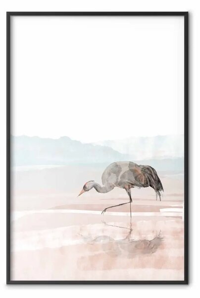 Poster: Gru al mattino - stile acquerello