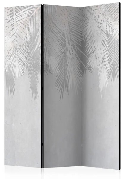 Paravento separè Palme sbiadite - foglie alabastrine di pianta tropicale