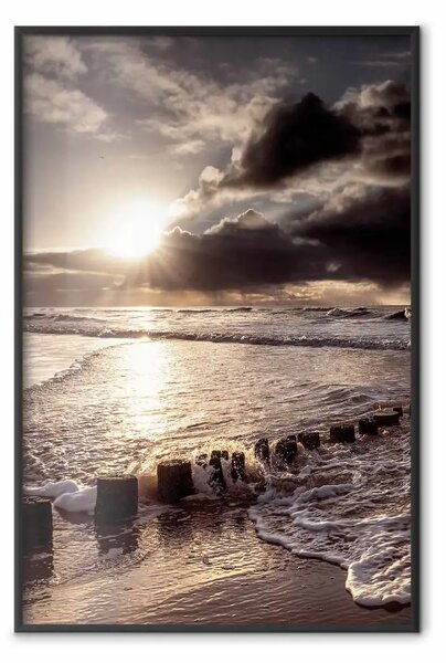 Poster: Passione spezzata - paesaggio di mare su tramonto
