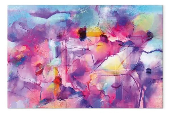 Quadro Crazy Colours wide - acquerelli in astrazione cromatica