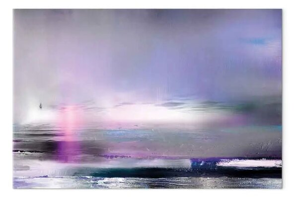 Quadro moderno Tramonto viola grande - astrazione con un tocco di viola