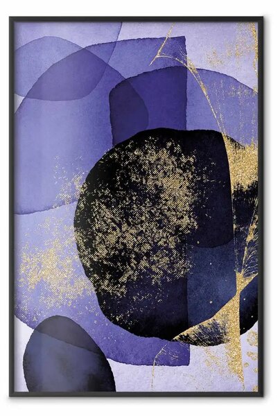 Poster: Caleidoscopio viola - composizione astratta in motivi colorati