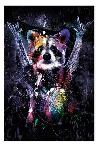 Quadro su tela Negozio felice - composizione animale futuristica