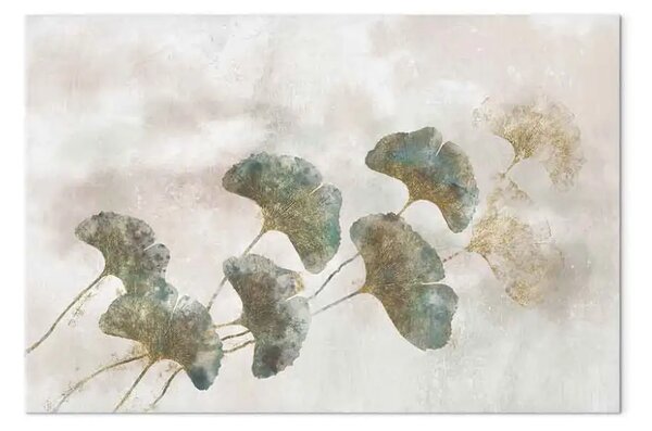 Quadro contemporaneo Ginko al tramonto largo - piante in stile boho