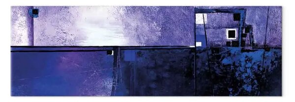Quadro su tela Città viola stretto - astratto nei toni scuri