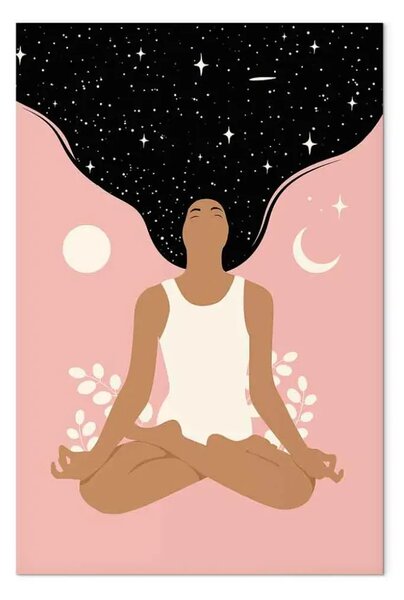 Quadro contemporaneo Yoga mattutina - figura femminile spirito selflove