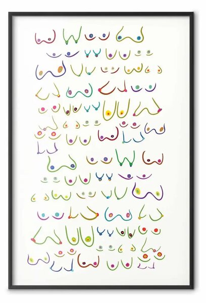 Poster: Colori dell'amore - composizione giocosa su sfondo contrastante
