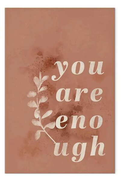 Quadro su tela You Are Enough verticale - scritta motivazionale in inglese