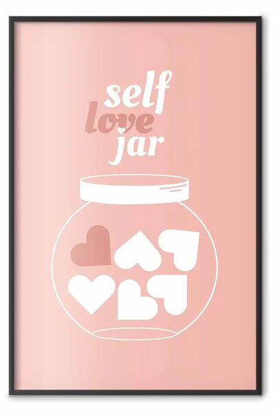 Poster: Barattolo d'amore - cuori e testi