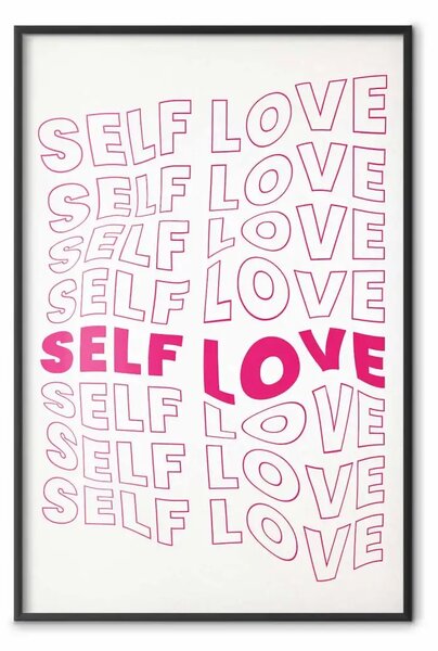 Poster: Mantra d'amore - testi rosa in inglese su bianco contrastante