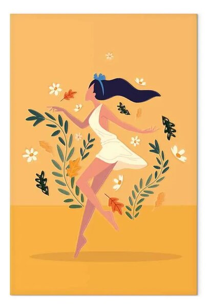 Quadro su tela Ballo tra i fiori verticale - donna tra i fiori