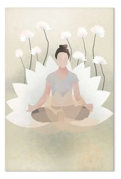 Quadro moderno Yoga amore - composizione floreale stile Zen