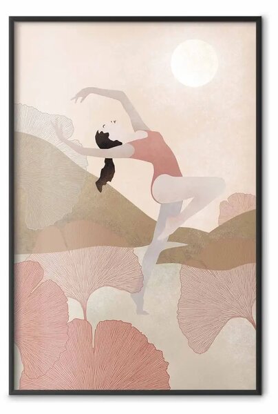Poster: Danza di gioia - ballerina tra piante al sole