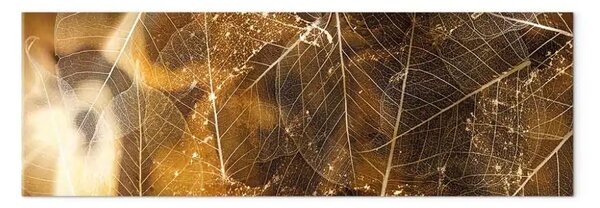 Quadro Favola buonanotte - paesaggio foglie dorate