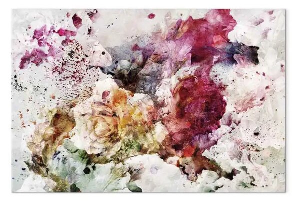 Quadro su tela Espressione colorata della natura largo - astratto floreale
