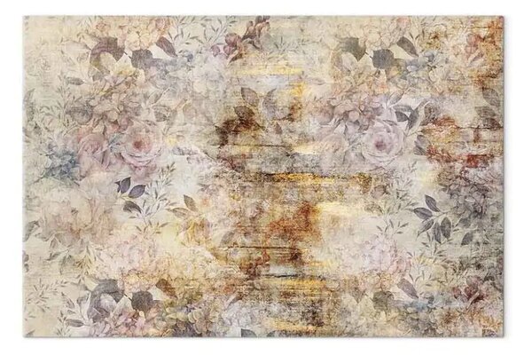 Quadro su tela La tua visione della natura largo - fiori in stile vintage