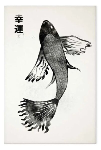 Quadro moderno Pesce della fortuna - animale dipinto su sfondo chiaro