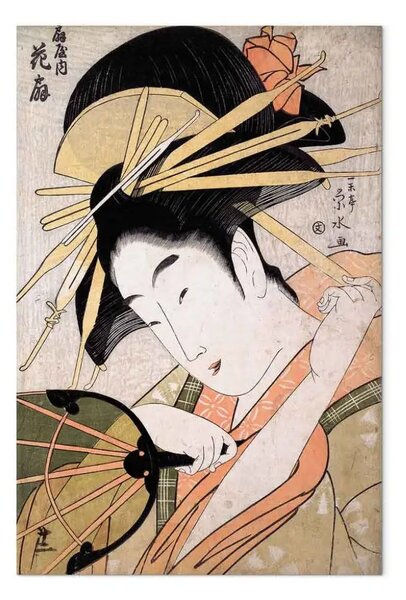 Quadro contemporaneo Ōgiya no uchi Hanaōgi - ritratto di donna asiatica