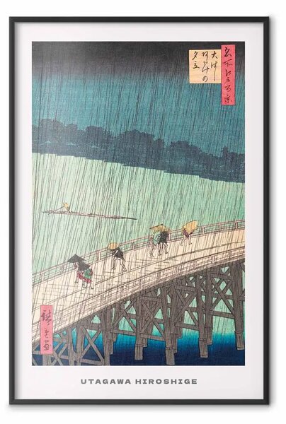 Poster: Hiroshige Utagawa - Pioggia sul ponte