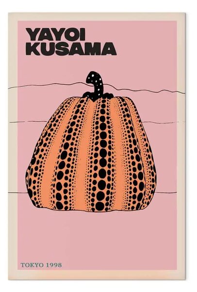 Quadro Zucca orientale - natura morta e scritte scure