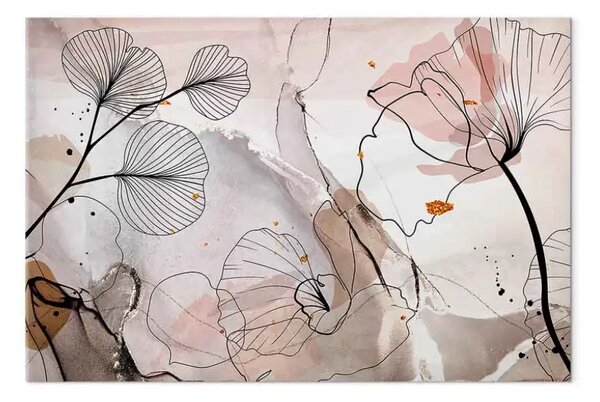 Quadro contemporaneo Fiori di raso largo