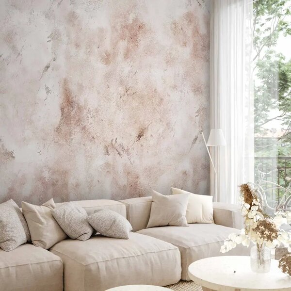 Carta da parati Espressione del tempo - astrazione minimalista con motivo beige retrò