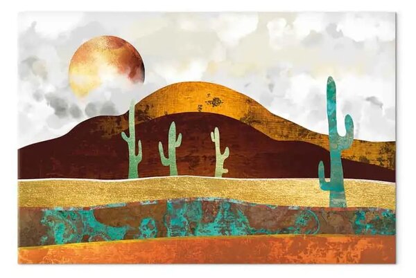 Quadro contemporaneo Paesaggio di cactus - paesaggio desertico sotto il sole