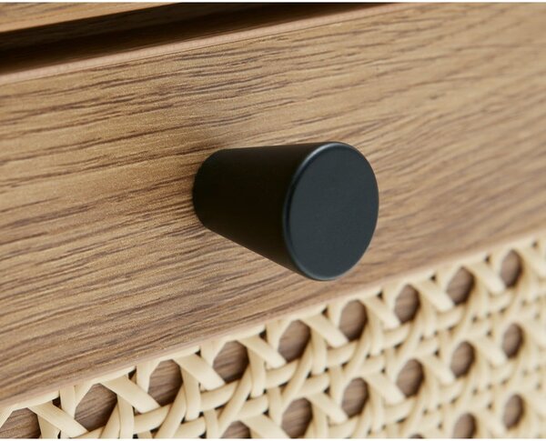 Cassettiera bassa effetto rovere naturale 80x75 cm Pensacola - Unique Furniture