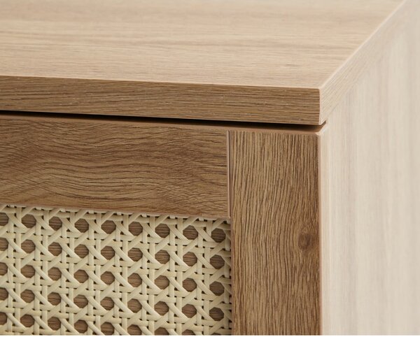 Cassettiera bassa effetto rovere naturale 80x75 cm Pensacola - Unique Furniture