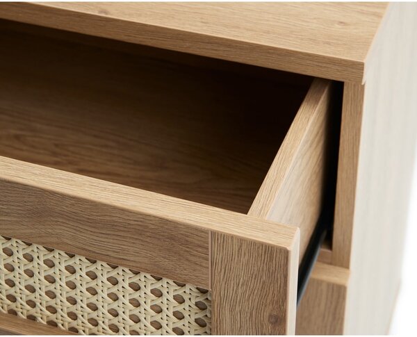 Cassettiera bassa effetto rovere naturale 80x75 cm Pensacola - Unique Furniture