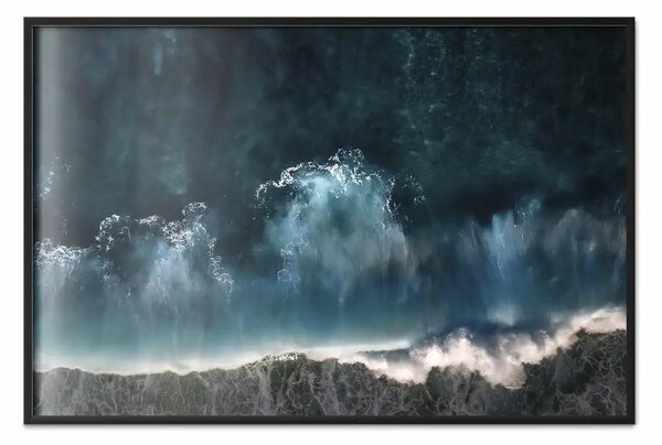 Poster: Grande onda d’acqua - paesaggio marino con acqua blu maestosa