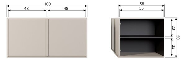 Armadio modulare in legno di pino crema 100x50 cm Daily - vtwonen