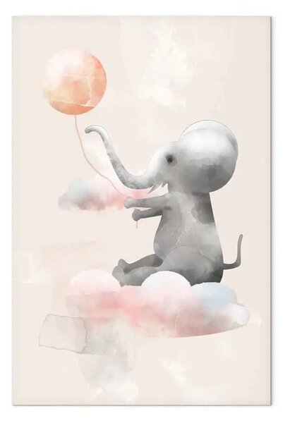 Quadro su tela Elefantino felice - composizione per bambini