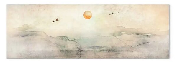 Quadro moderno Partenza silenziosa stretto - paesaggio con uccelli in volo