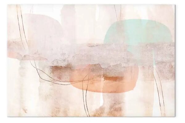 Quadro contemporaneo Intreccio di colori largo - unica astrazione pastello