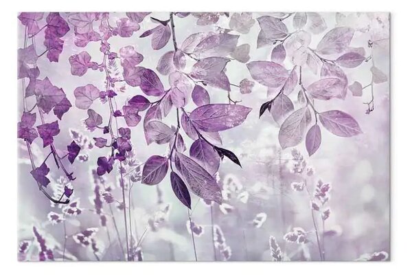 Quadro Giardino Viola - Paesaggio in foglia con sfumature viola