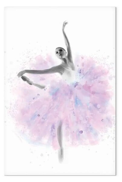 Quadro moderno Ballerina in Danza - Donna in abito di tulle viola