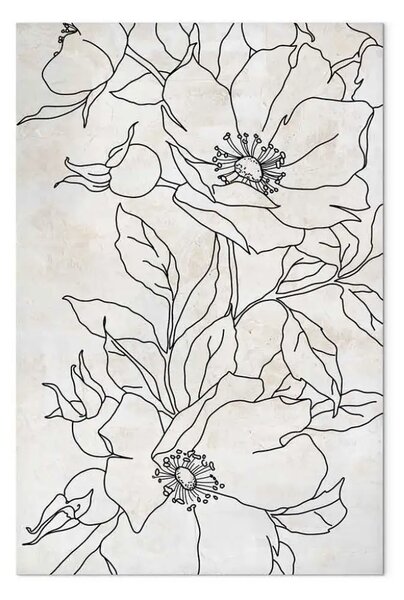 Quadro Schizzi a Carboncino - Disegni in bianco e nero di fiori